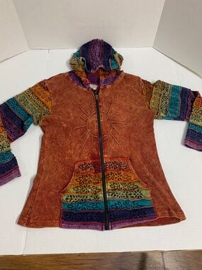 Vintage Y2K Greater Good Network Boho Cotton Hoodie Size S/M